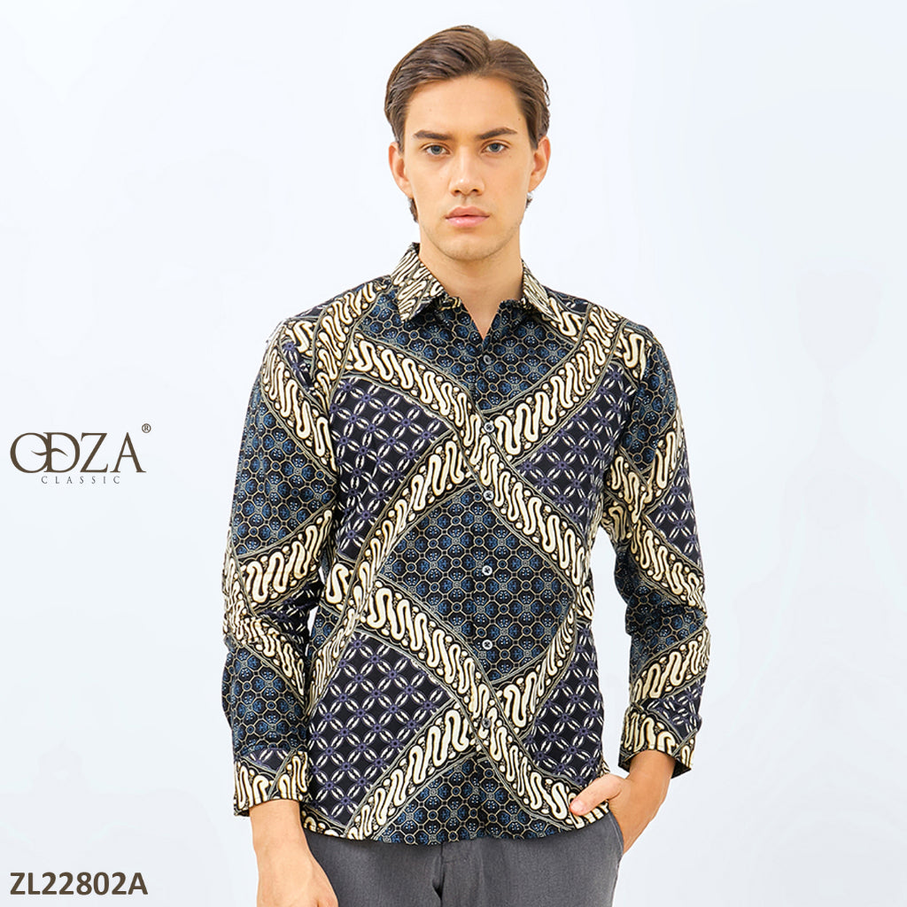 Odza Baju Batik Laki Laki Jumbo Premium Modern Lengan Panjang Pekalongan Solo Ebhisa