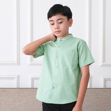 Odza Baju Koko Anak Laki-laki Lengan Pendek Regular Fit Emran Hijau Sage