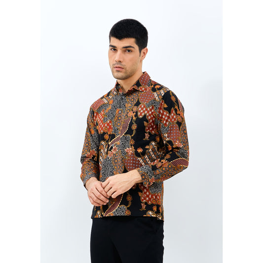 Odza Kemeja Batik Pria Lengan Panjang Modern Regular Hansapura
