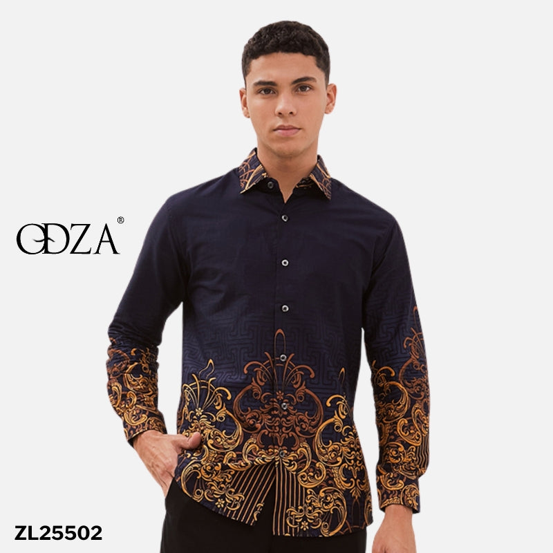 Kemeja Rok Lilit Couple Batik Kebaya Jumputan Pria Wanita Navy Hanusa