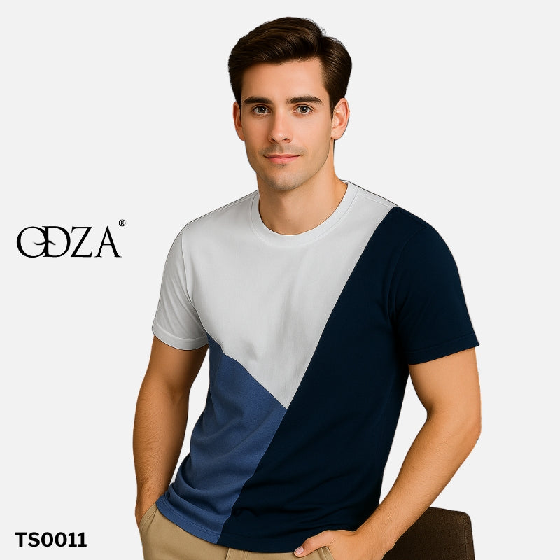 Odza Kaos TShirt Pria Wanita Baju Design Minimalis Kombinasi Kasual 100% Katun 24s