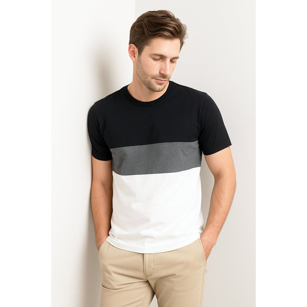 Odza Kaos TShirt Pria Wanita Baju Design Minimalis Kombinasi Kasual 100% Katun 24s