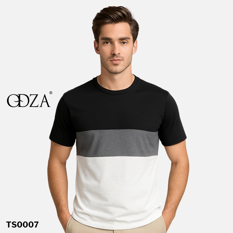 Odza Kaos TShirt Pria Wanita Baju Design Minimalis Kombinasi Kasual 100% Katun 24s