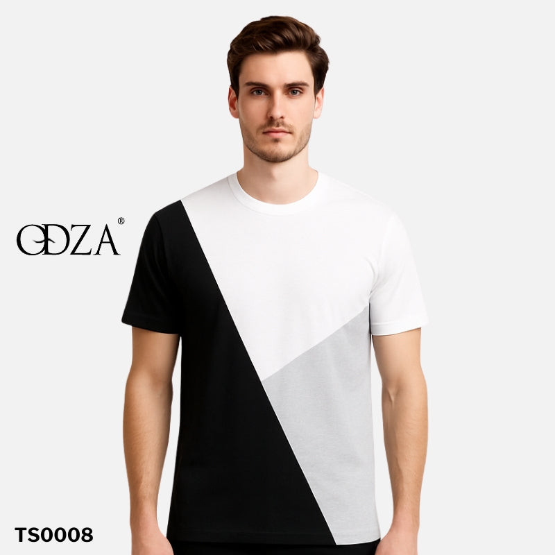 Odza Kaos TShirt Pria Wanita Baju Design Minimalis Kombinasi Kasual 100% Katun 24s