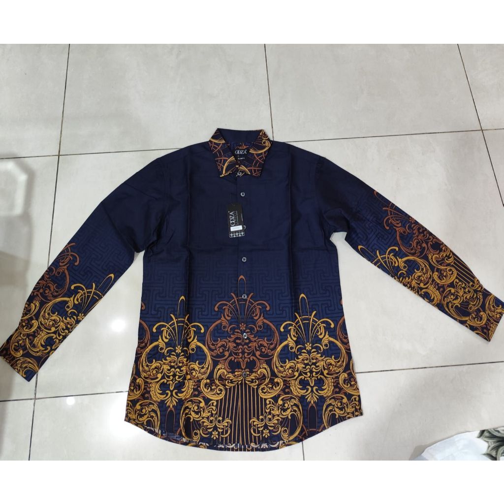 Odza Kemeja Batik Lengan Panjang Pria Cotton Printing Slim Regular Fit Premium 40s Modern Linggara