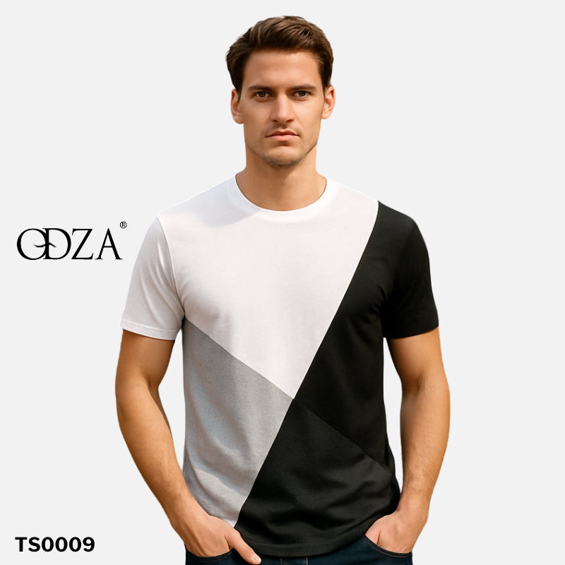 Odza Kaos TShirt Pria Wanita Baju Design Minimalis Kombinasi Kasual 100% Katun 24s