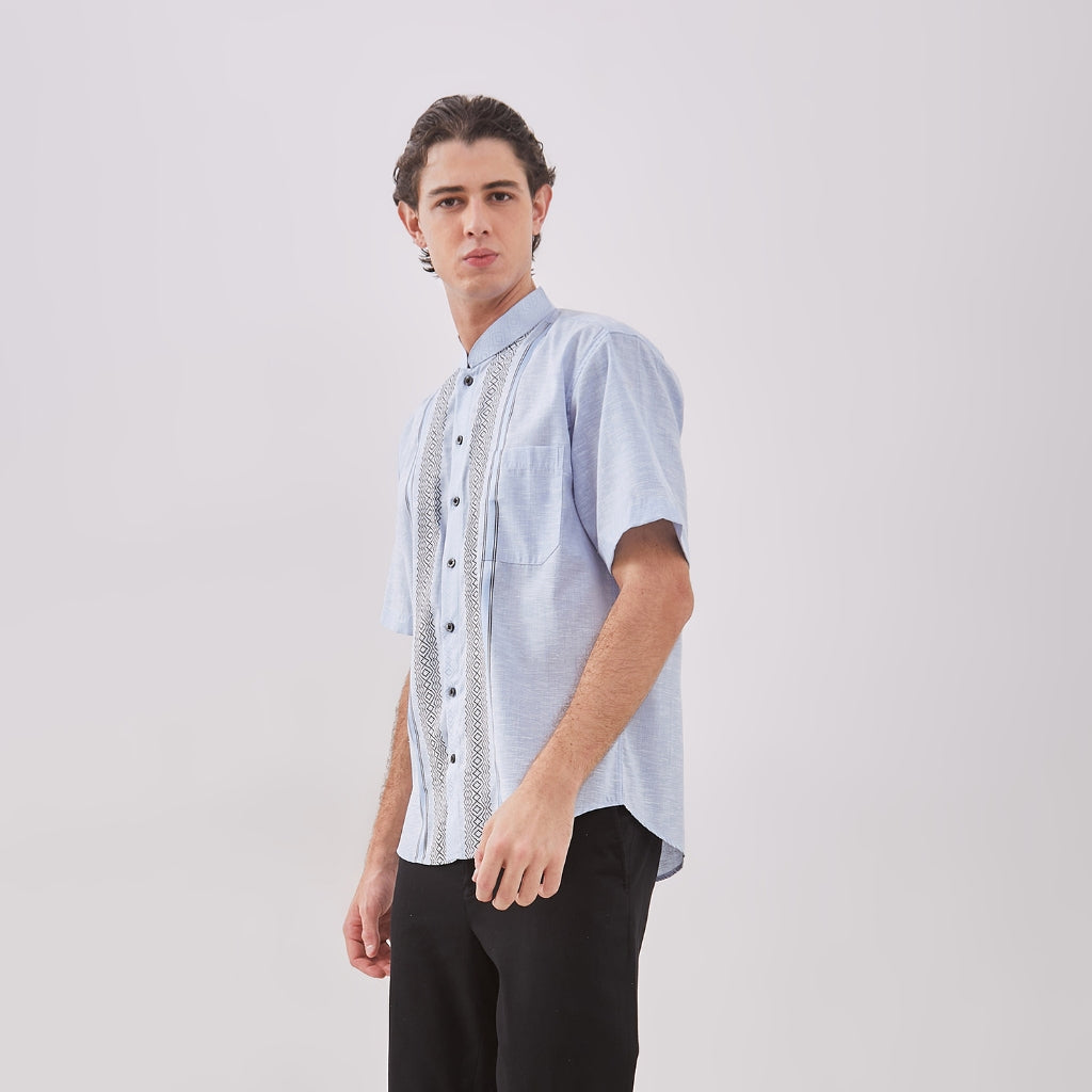 Odza Classic Baju Kerah Mandarin Koko Pria Regular Fit Lengan Pendek Jumbo M-XXL Firas