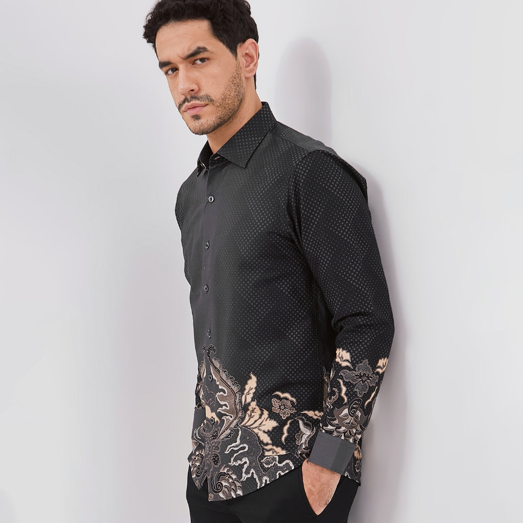Odza Baju Batik Pria Lengan Panjang Modern Regular Fit Ragertha