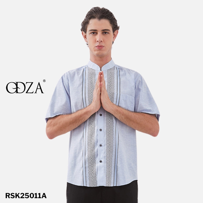 Odza Classic Baju Kerah Mandarin Koko Pria Regular Fit Lengan Pendek Jumbo M-XXL Firas