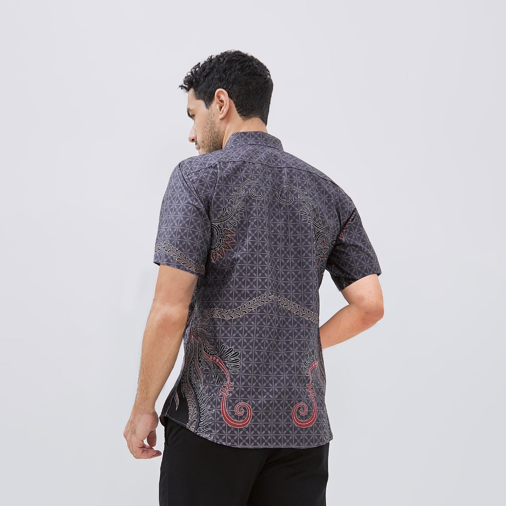 Odza Classic Baju Batik Pria Lengan Pendek Big Size Regular dan Slim Fit Fashion Modern Duroit
