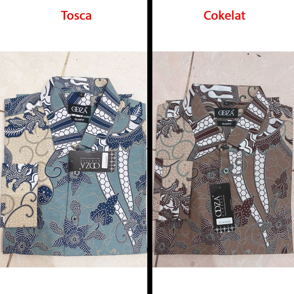 Odza Kemeja Batik Fashion Modern Pria Lengan Panjang Vardhamma