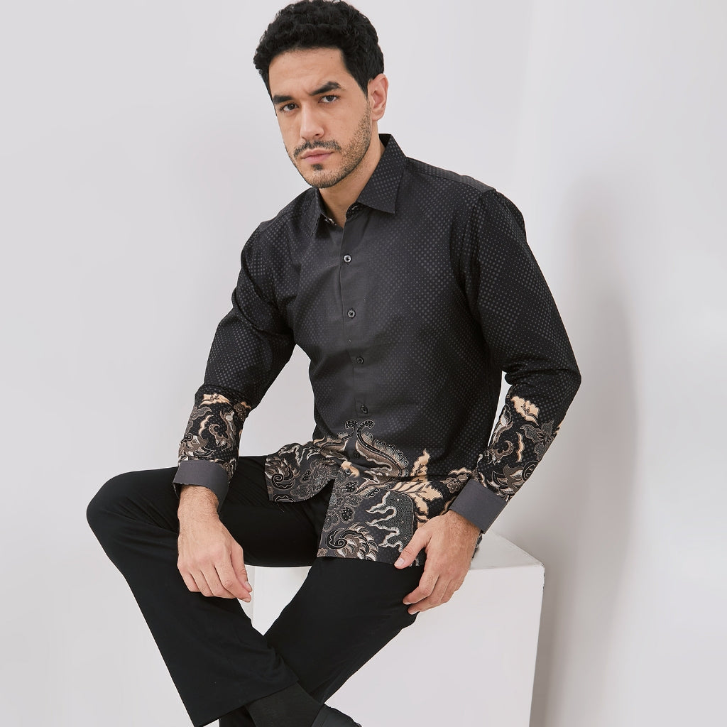 Odza Baju Batik Pria Lengan Panjang Modern Regular Fit Ragertha
