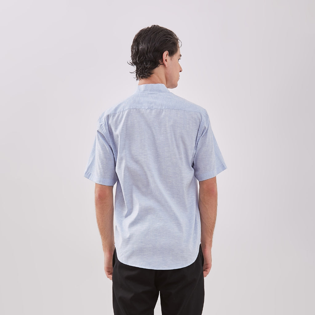 Odza Classic Baju Kerah Mandarin Koko Pria Regular Fit Lengan Pendek Jumbo M-XXL Firas