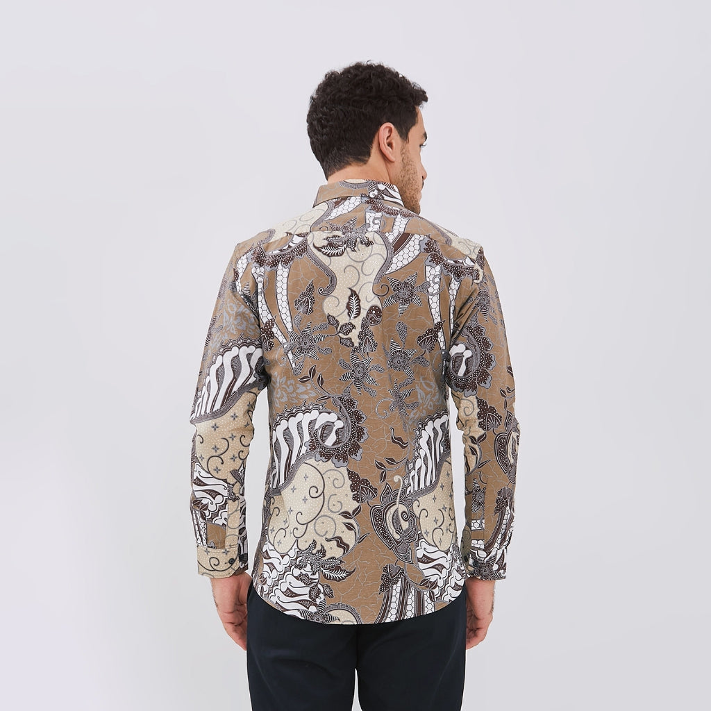 Odza Kemeja Batik Fashion Modern Pria Lengan Panjang Vardhamma