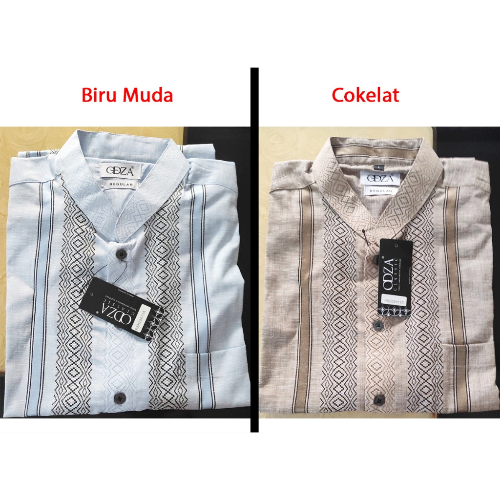 Odza Classic Baju Kerah Mandarin Koko Pria Regular Fit Lengan Pendek Jumbo M-XXL Firas