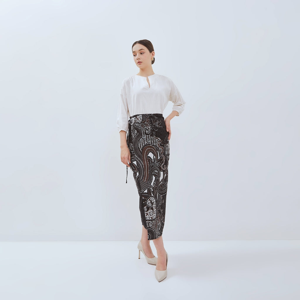 Odza Rok Lilit Batik Wanita Panjang Bawahan Kebaya Modern Kondangan Wisuda Daramatsa Ring Gesper