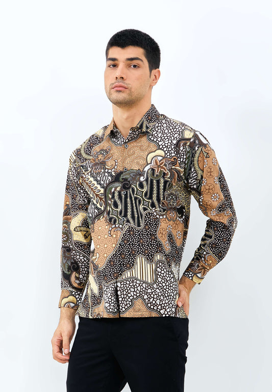 Odza Batik Regular Fit Kemeja Batik Pria Lengan Panjang Arianta