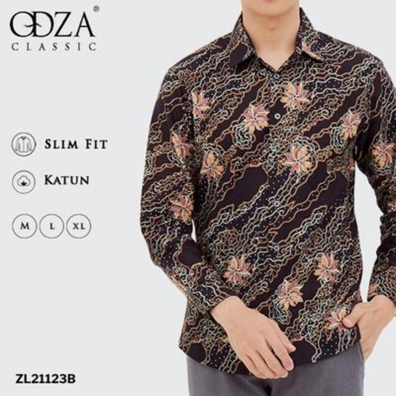 Odza Classic Kemeja Batik Lengan Panjang Slim Fit Ansara