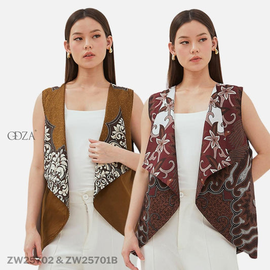 Odza Baju Luaran Atasan Rompi Batik Outer Wanita Bolak Balik All size Adiraga