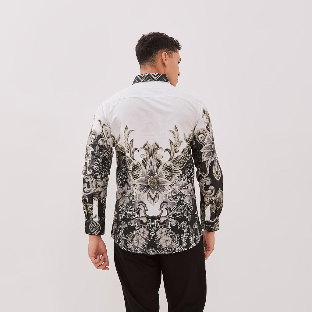 Odza Baju Kemeja Batik Pria Slim Regular Fit Lengan Panjang Mewah Saktora