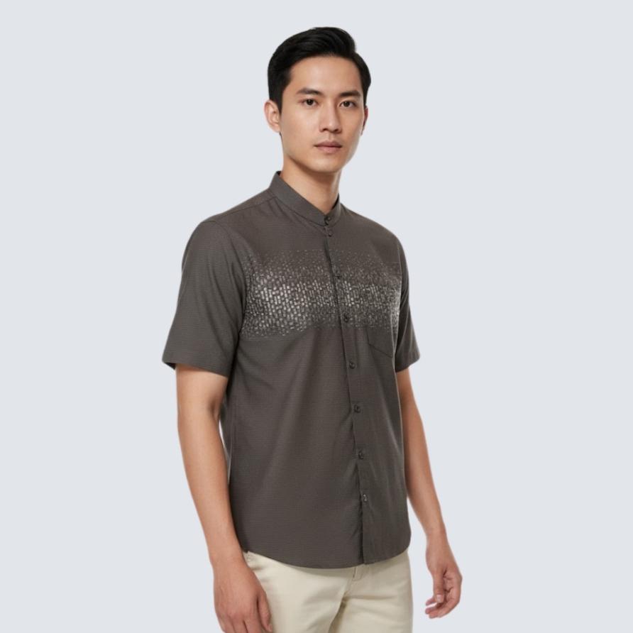 Odza Baju Koko Pria Lengan Pendek Regular Fit Jumbo Abizar Cokelat