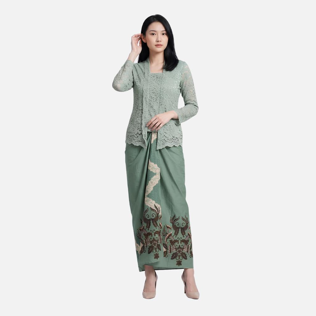 Odza Rok Lilit Batik Wanita Panjang Allsize Bawahan Kebaya Kondangan Wisuda Cleopatra Sage Coklat