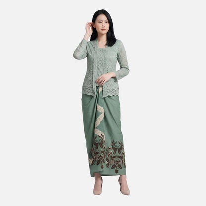 Odza Rok Lilit Batik Wanita Panjang Allsize Bawahan Kebaya Kondangan Wisuda Cleopatra Sage Coklat