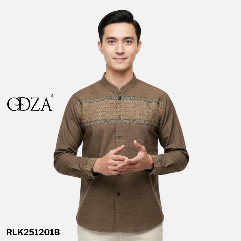 Odza Classic Baju Koko Pria Lengan Panjang Kemeja Muslim Kerah Shanghai Regular Afa Series Cocok untuk Ibadah dan Acara Resmi