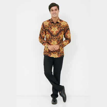 Odza Classic Kemeja Batik Muslim Pria Lengan Panjang Krestina