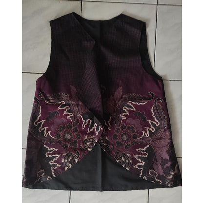 Odza Rompi Batik Outer Vest Wanita Baju Luaran Allsize Cathy Merah Maroon