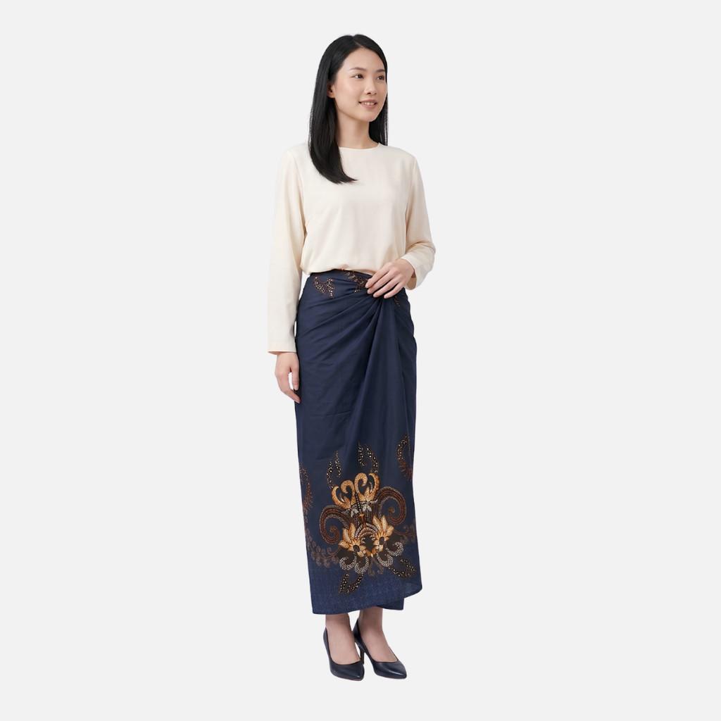 Odza Rok Lilit Batik Wanita Panjang Allsize Bawahan Kebaya Kondangan Wisuda Cassandra Navy Hitam