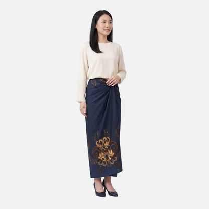 Odza Rok Lilit Batik Wanita Panjang Allsize Bawahan Kebaya Kondangan Wisuda Cassandra Navy Hitam