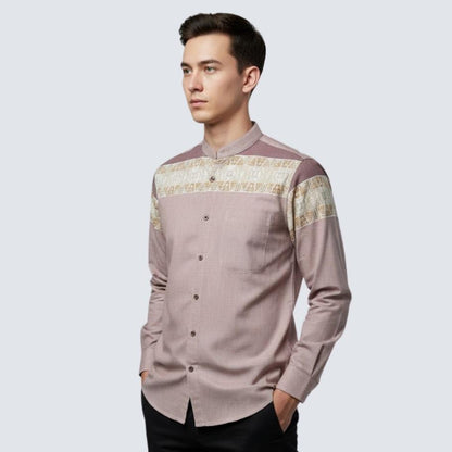 Odza Baju Koko Pria Lengan Panjang Kemeja Muslim Regular Fit Modern Aroka Hijau Tosca