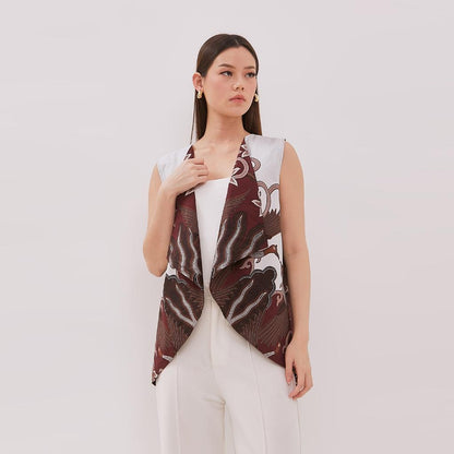 Odza Baju Couple Pria Wanita Kemeja Batik Rompi Outer Lengan Pendek Outfit Pesta Seragam Kasual Sadajiwa