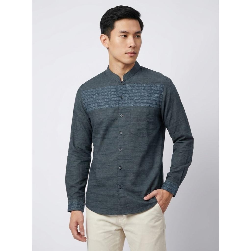 Odza Classic Baju Koko Pria Lengan Panjang Kemeja Muslim Kerah Shanghai Regular Afa Series Cocok untuk Ibadah dan Acara Resmi