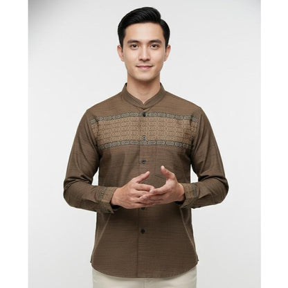 Odza Classic Baju Koko Pria Lengan Panjang Kemeja Muslim Kerah Shanghai Regular Afa Series Cocok untuk Ibadah dan Acara Resmi