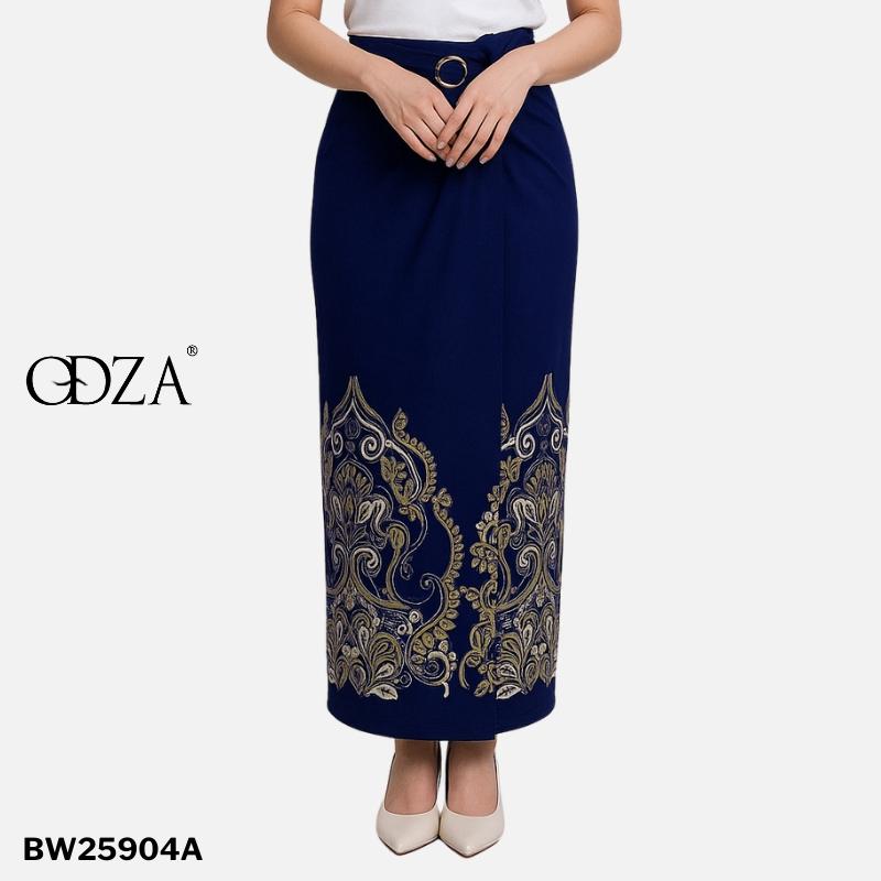 Set Kemeja Batik Couple Pria Wanita Rok Lilit Slim Lengan Panjang Kebaya Jumputan Biru Navy Maheswara