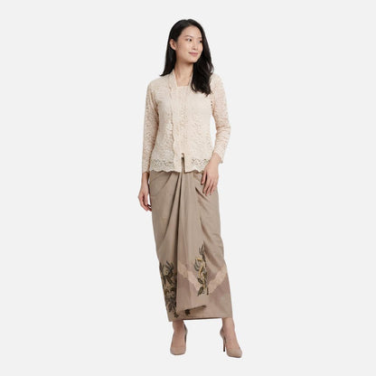 Odza Rok Lilit Batik Wanita Panjang Allsize Bawahan Kebaya Kondangan Wisuda Cleopatra Sage Coklat