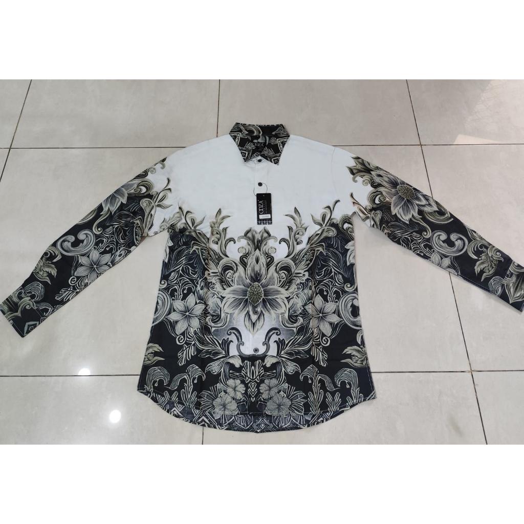 Odza Baju Kemeja Batik Pria Slim Regular Fit Lengan Panjang Mewah Saktora