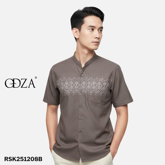 Odza Baju Koko Pria Lengan Pendek Regular Fit Jumbo Abizar Cokelat