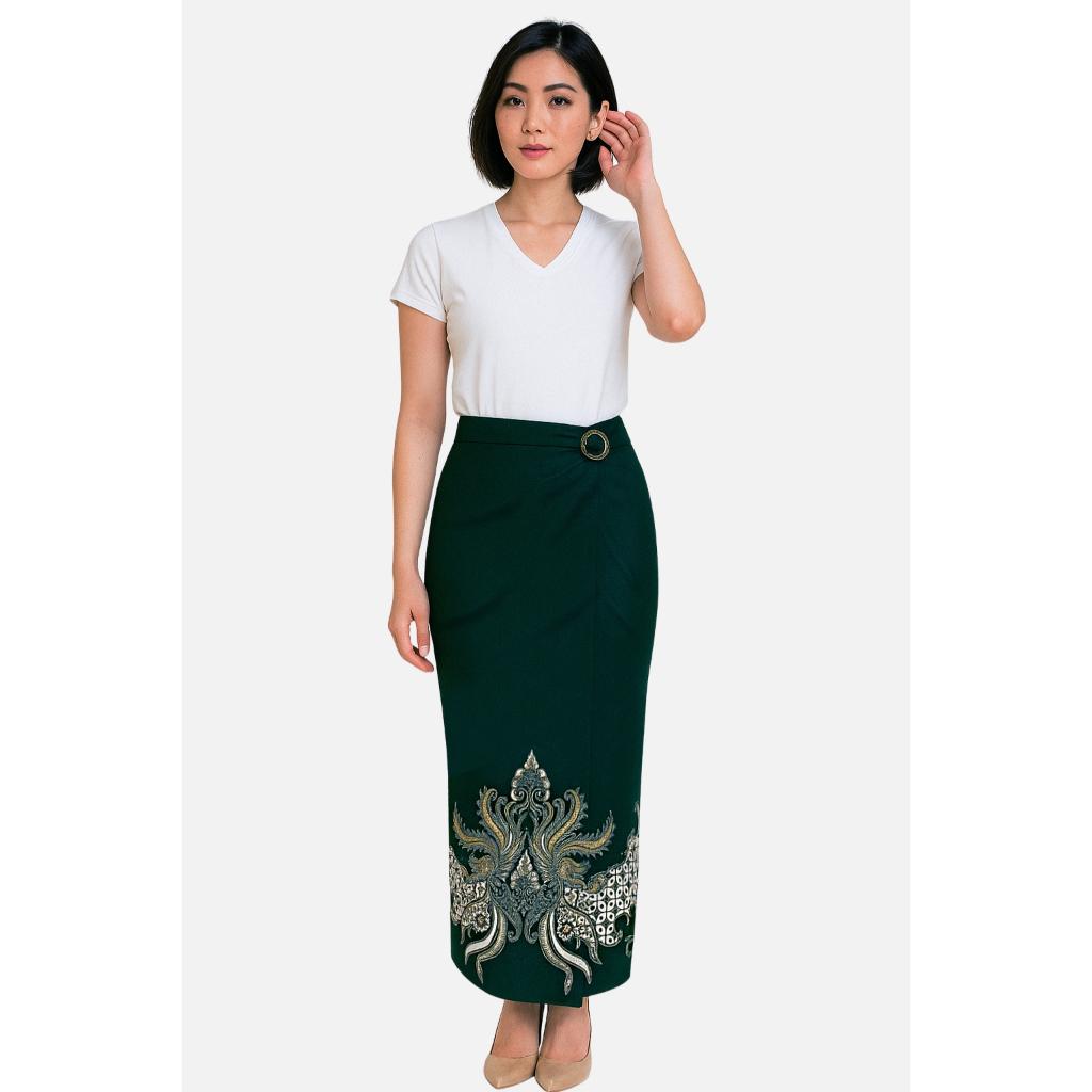 Odza Set Batik Couple Kemeja Rok Lilit Hem Couple Pria Kebaya Wanita Lengan Pendek Jumputan Hitam Priyatama Motif Setelan