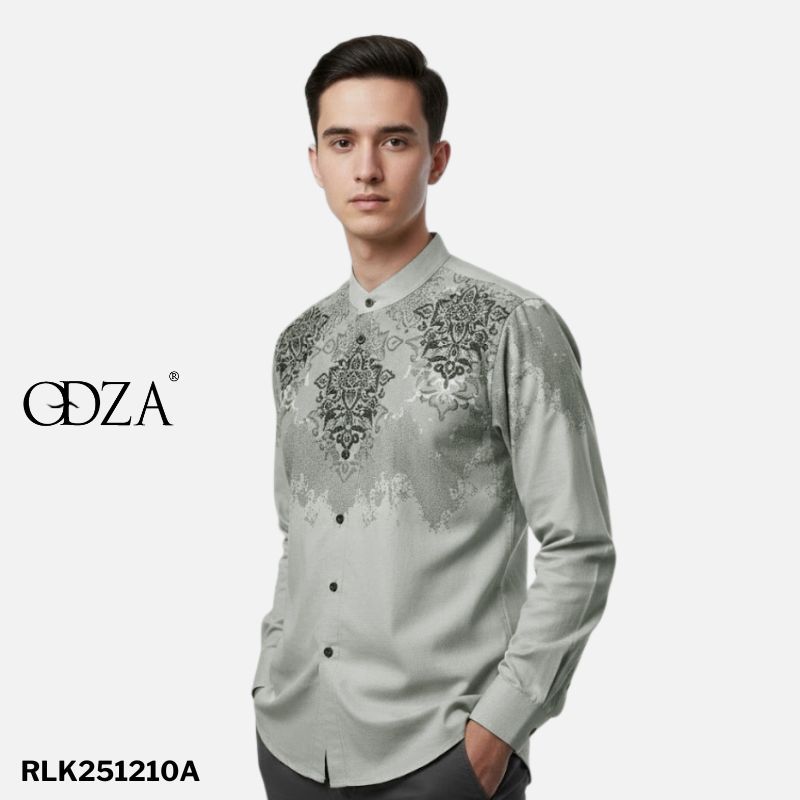 Baju Koko Kombinasi Batik Muslim Lengan Panjang Kerah Shanghai Modern Modern