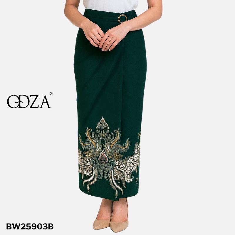 Odza Set Batik Couple Kemeja Rok Lilit Hem Couple Pria Kebaya Wanita Lengan Pendek Jumputan Hitam Priyatama Motif Setelan