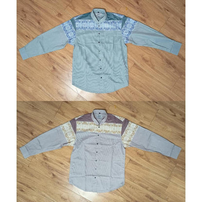 Odza Baju Koko Pria Lengan Panjang Jumbo Kemeja Muslim Regular Fit Modern Gifari Dusty Pink