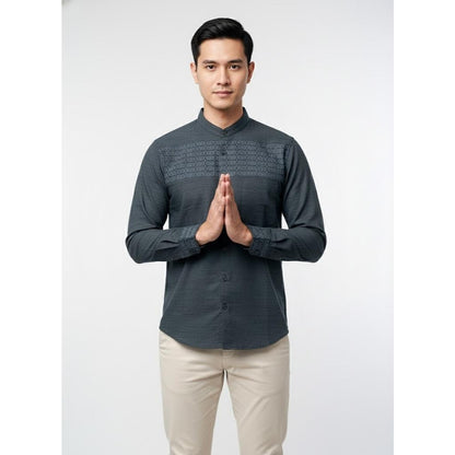Odza Classic Baju Koko Pria Lengan Panjang Kemeja Muslim Kerah Shanghai Regular Afa Series Cocok untuk Ibadah dan Acara Resmi