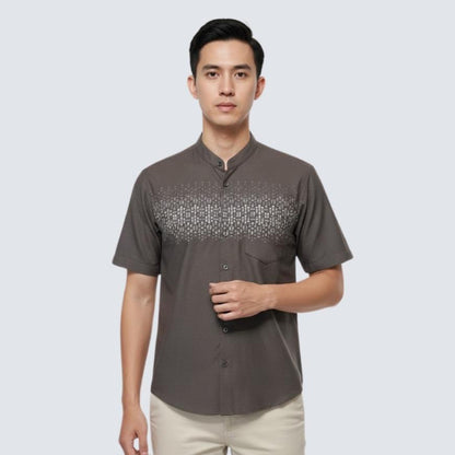 Odza Baju Koko Pria Lengan Pendek Regular Fit Jumbo Abizar Cokelat