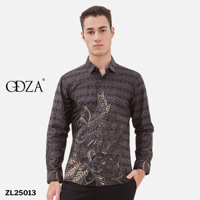 Odza Kemeja Batik Pria Lengan Panjang Slimfit Cotton Printing Decaddi