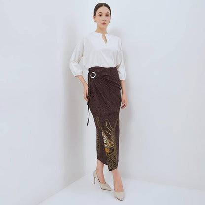 ODZACLASSIC Odza Set Couple Batik Pria Wanita Kemeja Hem Lengan Panjang Jumbo Rok Lilit Kebaya Modern Cakrabuana Baju Katun Motif Pasangan Kain Slim Fit Setelan Atasan Seragam Kombinasi