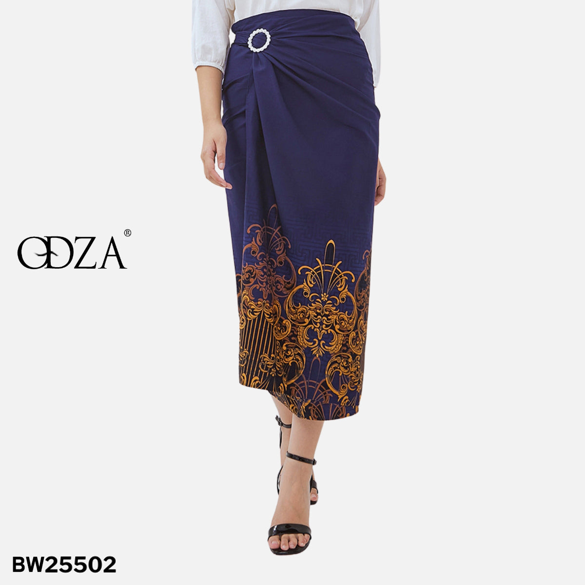 Kemeja Rok Lilit Couple Batik Kebaya Jumputan Pria Wanita Navy Hanusa