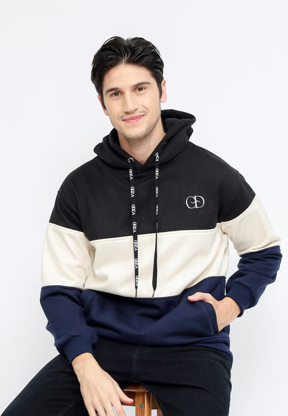 Odza Jaket Sweater Hoodie Luaran Pria Wanita Fleece Premium Tebal 3 Warna Tricolor